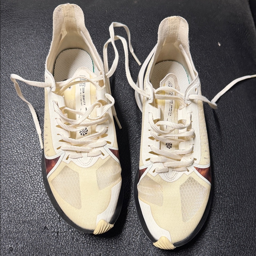 Nike Cream Running Shoes with Brown Accent